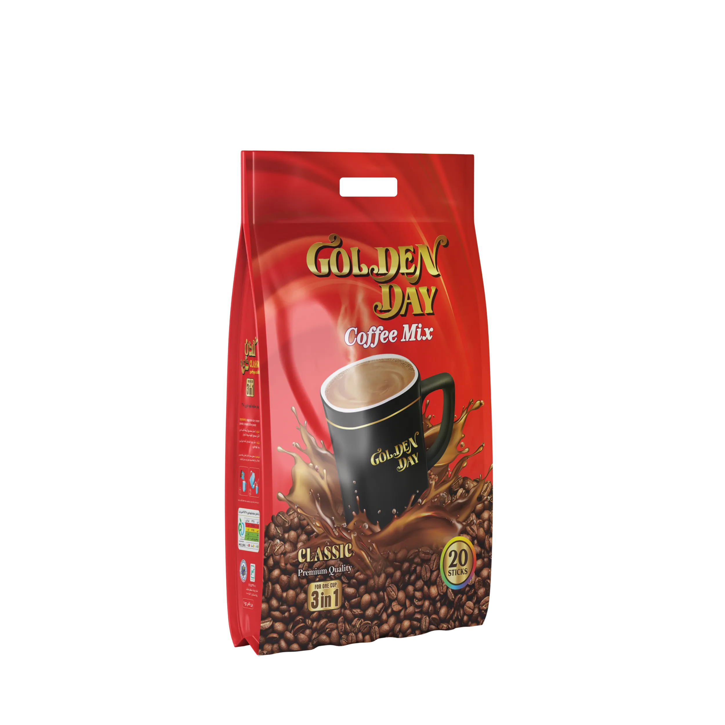 کافی‌میکس ۳در۱ گلدن دی (بسته ۲۰ ساشه‌ای دسته دار)